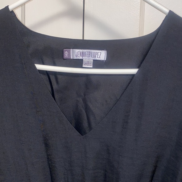 Jennifer Lopez Small Midi Black Dress V Neck - Picture 8 of 8